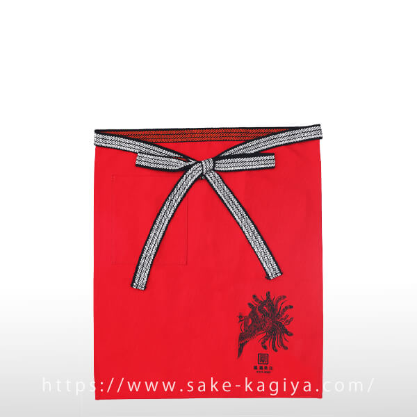 鳳凰美田 前掛け 赤色