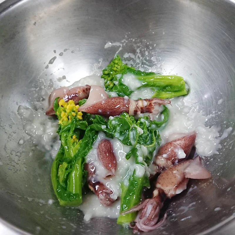 ホタルイカと菜の花塩麹和え